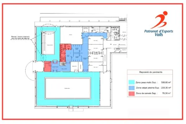 El 6 d’agost s’inicien les obres de renovació total del paviment de la piscina coberta del fornàs