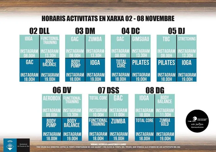 Can Xaubet imparteix classes online de pilates, ioga, i zumba entre altres esports
