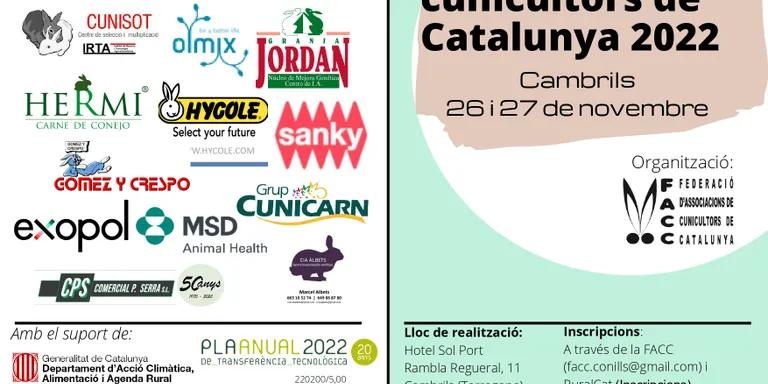 Cambrils acull aquesta cap de setmana la Jornada anual de Cunicultors de Catalunya 2022