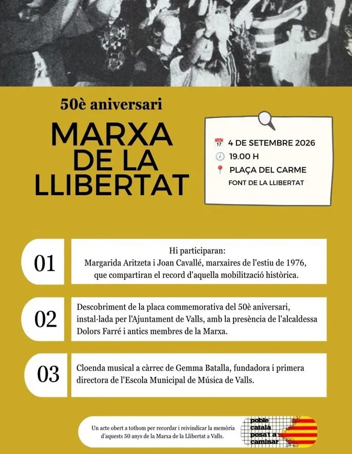 Records i música per commemorar els 50 anys de la Marxa de la Llibertat a Valls