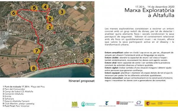 Veïnes d’Altafulla exploren la vila per detectar els elements urbanístics que causen inseguretat a les dones