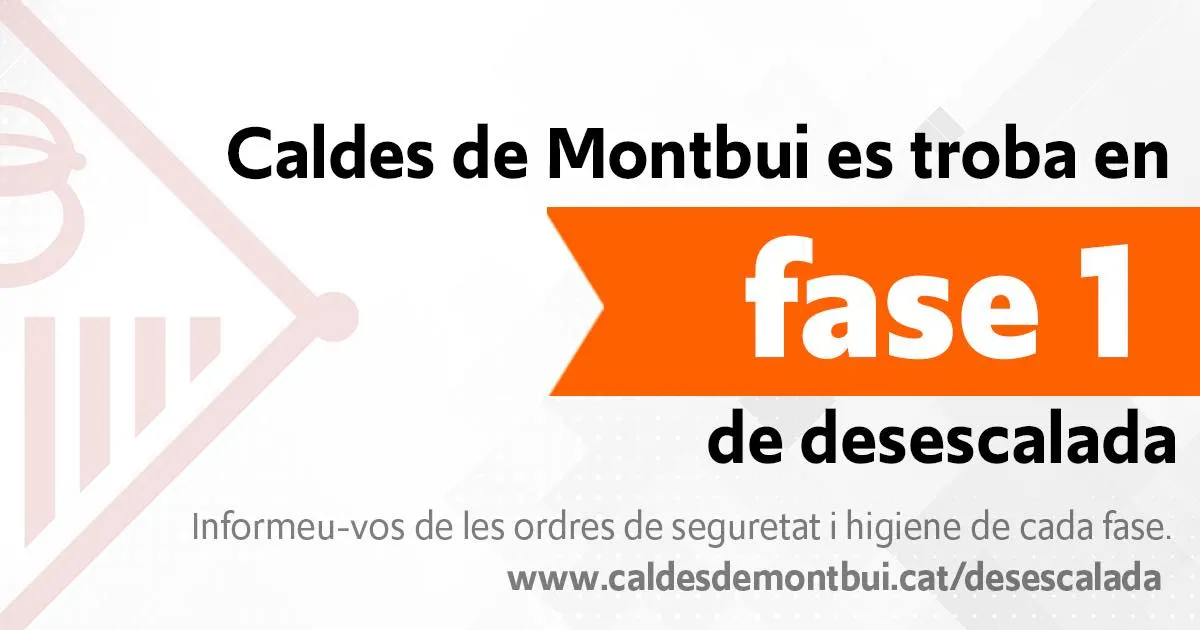 Caldes entra avui dilluns a la Fase 1 de desconfinament