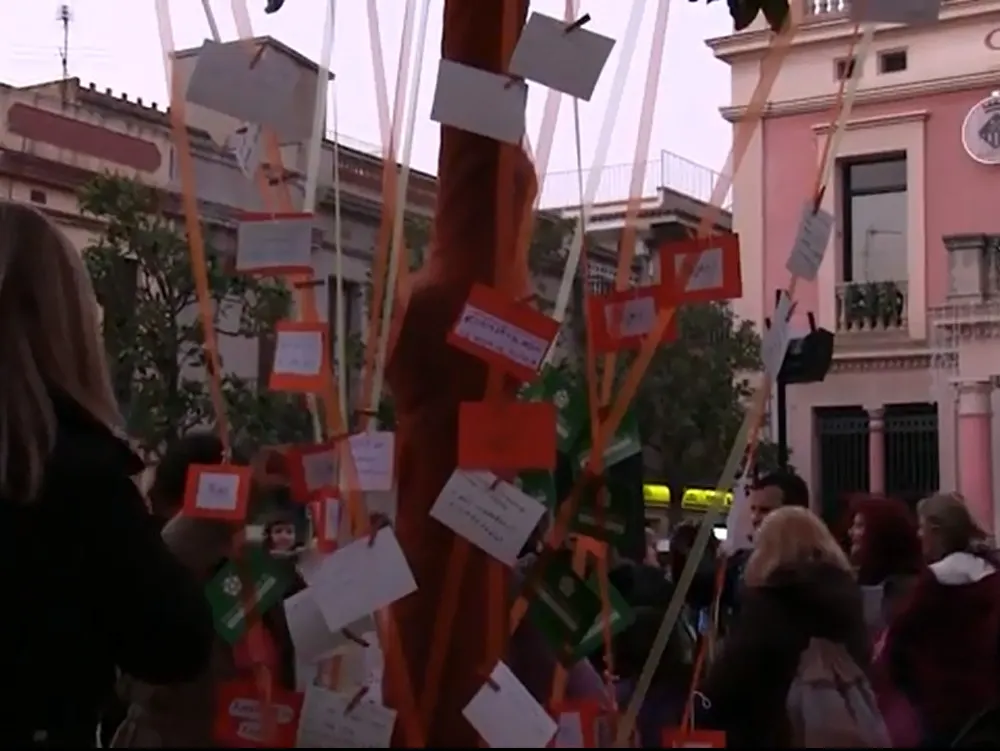L'arbre dels desitjos s'ha instal.lat a la plaça Pere Aguilera