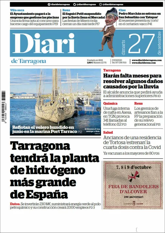 T'expliquem les portades dels diaris del territori d'aquest 27 de setembre