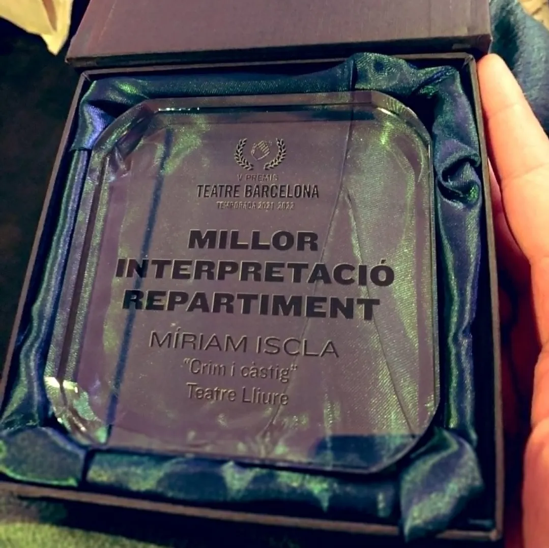 La pinedenca Míriam Iscla ha guanyat el premi a millor actriu de repartiment a la 5ena edició dels Premis Teatre Barcelona