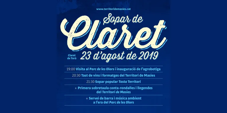 Territori de Masies tanca les propostes estivals amb un sopar Tasta Territori a Claret