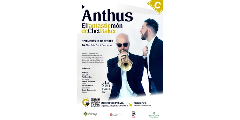 'El fantàstic món de Chet Baker', concert de jazz a la Seu d'Urgell amb Anthus
