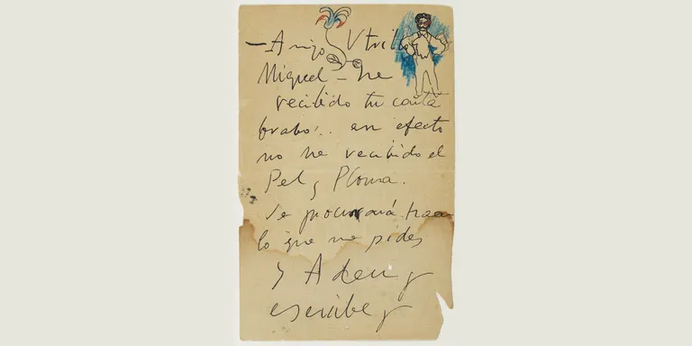 El Museu Picasso incorpora al fons documental una carta del pintor al seu amic Miquel Utrillo