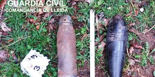 La Guàrdia Civil retira i destrueix un projectil d'artilleria i una granada de morter a la Conca de Dalt