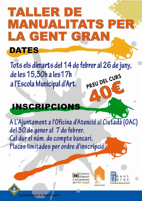Taller de manualitats a la Seu per a la gent gran