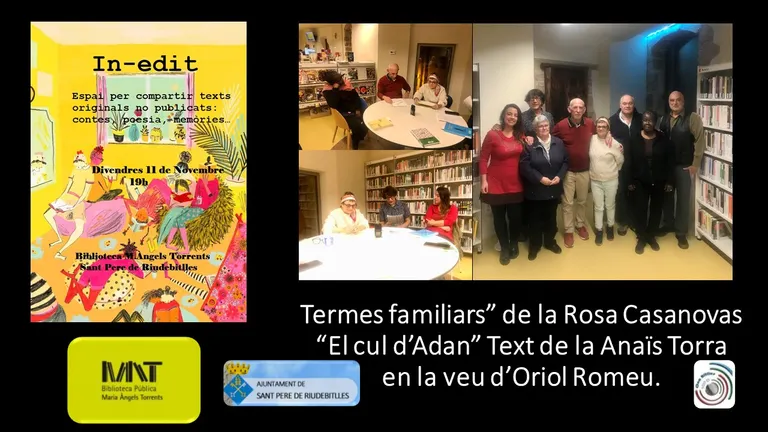 Tercera part de l’espai INÈDIT del divendres 11 de novembre a la Biblioteca Maria Àngels Torrents de Sant Pere de Riudebitlles