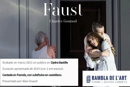 La Rambla de l’Art programa l’òpera Faust aquest dijous i un documental sobre la menstruació, divendres
