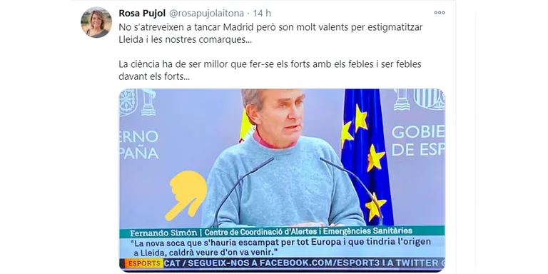 L'Alcaldessa d'Aitona posa en dubte la fiabilitat de l'estudi que assenyala Lleida com l'orígen de la nova variant de Covid-19
