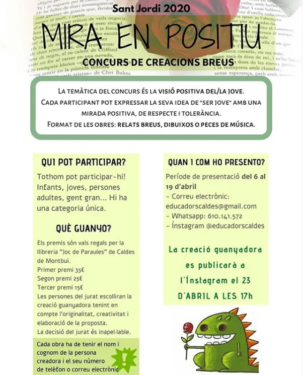 Nova edició del “Mira en positiu”, el concurs de creacions breus per Sant Jordi