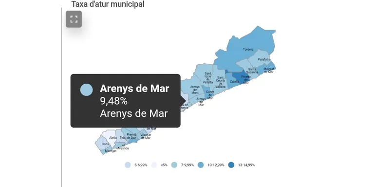 Augmenta l’atur a Arenys de Mar