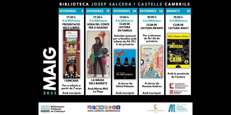 La biblioteca de Cambrils farà cinc activitats durant el mes de maig