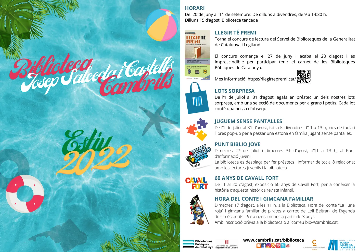 L’estiu arriba a la Biblioteca de Cambrils amb noves activitats i propostes