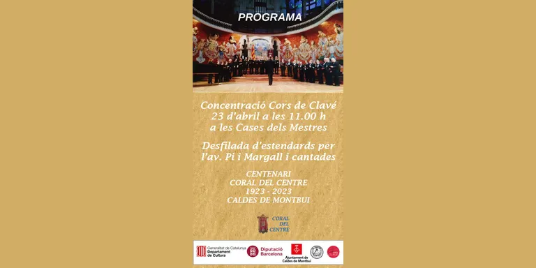 La coral del Centre obrirà els actes del centenari la diada de Sant Jordi amb una concentració de cors de Clavé