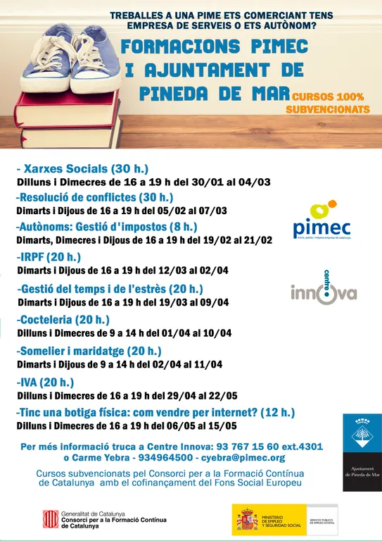 El Centre Innova impartirà cursos gratuïts per a comerciants, empresaris i autònoms