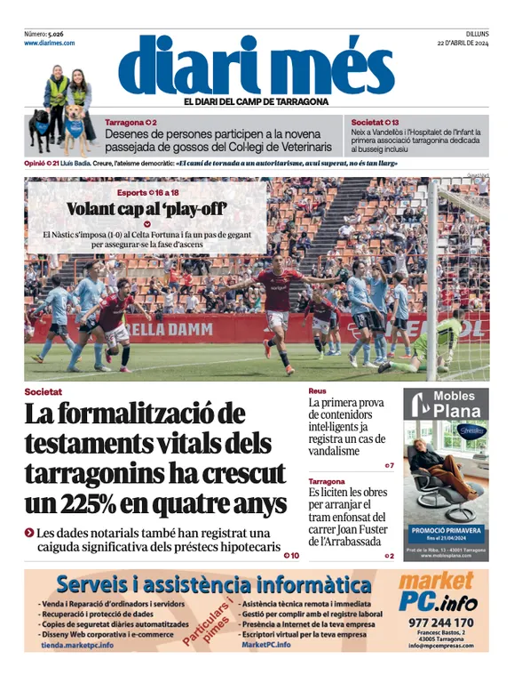Cop d'ull als diaris d'aquest dilluns 22 d'abril