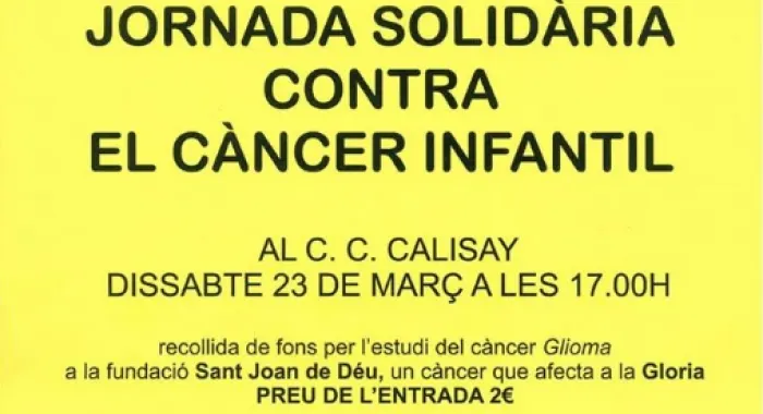 El Calisay acull demÃ  una Jornada SolidÃ ria Contra el CÃ ncer Infantil 