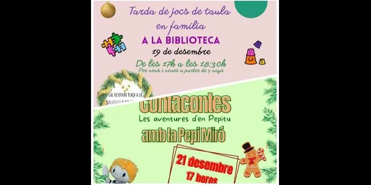 La Biblioteca organitza tardes d'oci i cultura per la setmana vinent