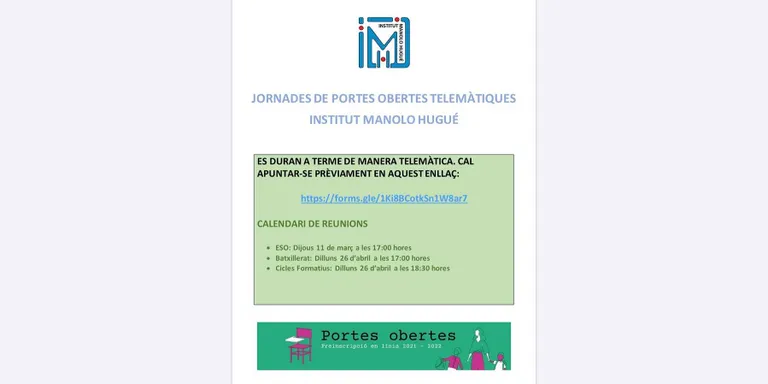 Tornen les portes obertes presencials a les escoles de Caldes