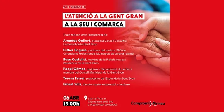 Compromís pel Pirineu organitza una taula rodona sobre l'atenció a la gent gran a l'Alt Urgell