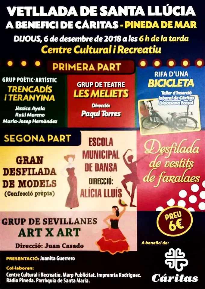 Aquest dijous es fa la Vetllada de Santa Llúcia a benefici de Cáritas Pineda