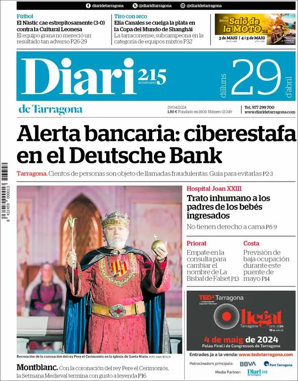 Cop d'ull als diaris d'aquest dilluns 29 d'abril