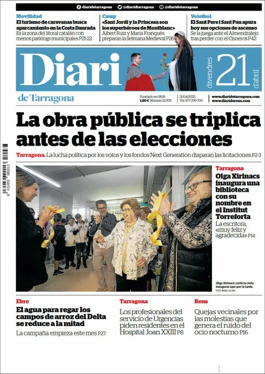 Consulta les portades dels diaris d'aquest 21 d'abril