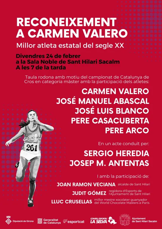Sant Hilari homenatja l’atleta Carmen Valero amb motiu del 39è cros hilarienc