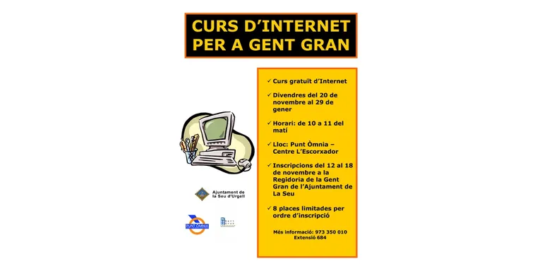 L'Ajuntament de la Seu organitza un curs gratuït d'Internet per a gent gran