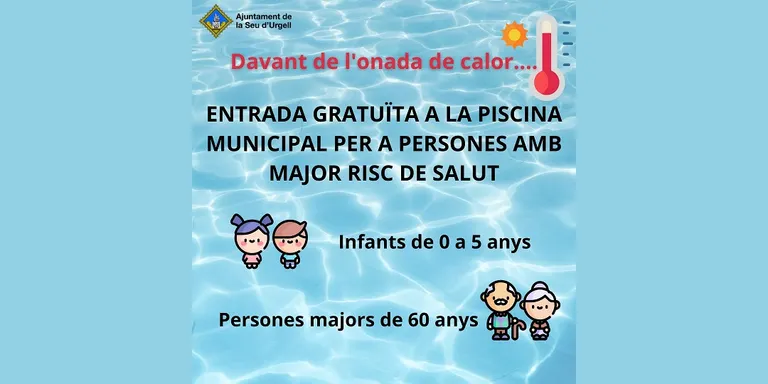 Entrada gratuïta a la piscina municipal de la Seu per a majors de 60 anys i menors de 5 anys per l'onada de calor