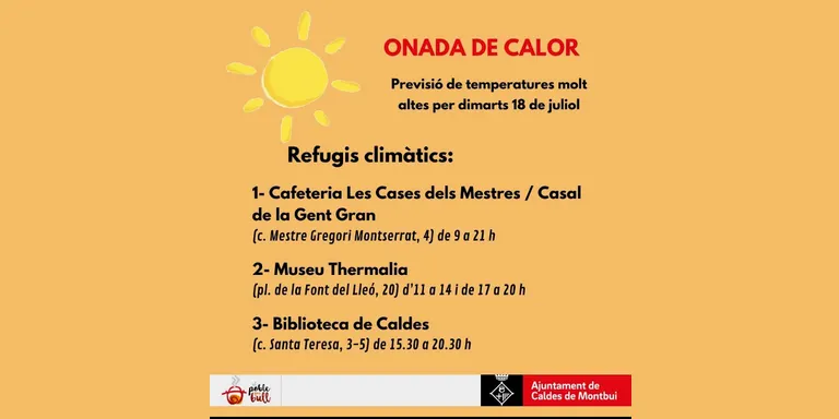 L'Ajuntament habilita 'refugis climàtics' a tres espais públics per fer front a l'onada de calor