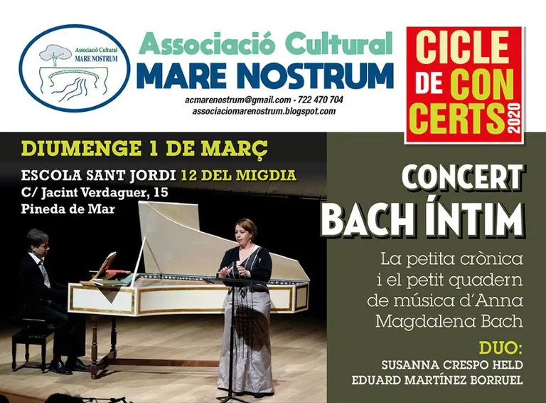 Concert 'Bach íntim', la petita crònica i el petit quadern de música d'Anna Magdalena Bach