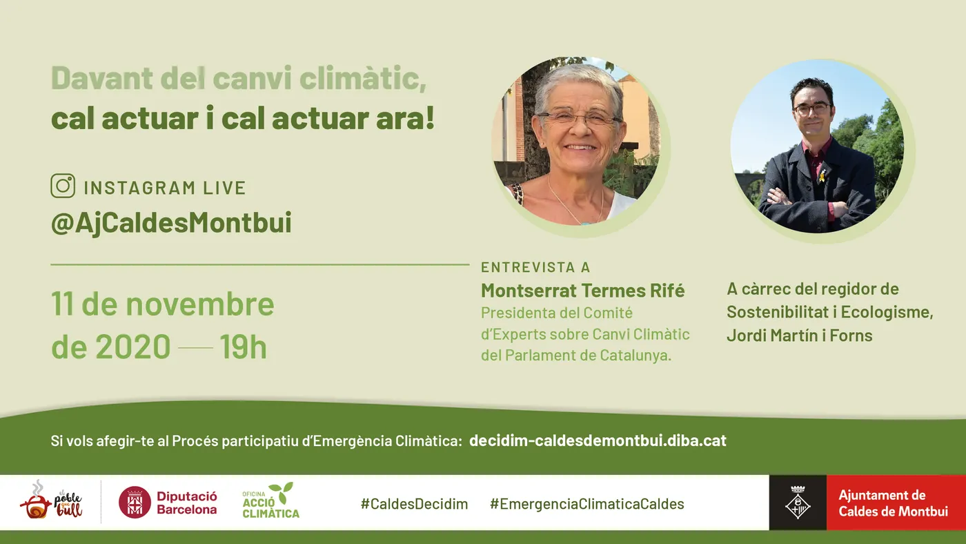 El regidor de sostenibilitat entrevista a la presidenta del Comitè d’Experts sobre el Canvi Climàtic