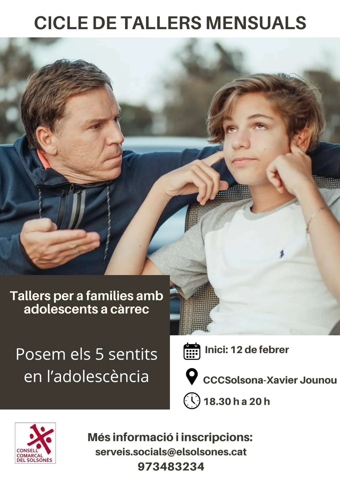 El Consell Comarcal promou cinc tallers per a famílies amb adolescents