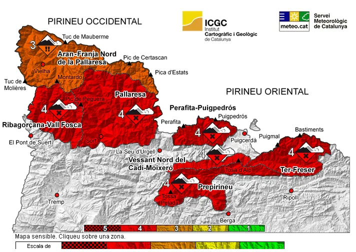 Torna a augmentar el perill d'allaus després de les darreres nevades