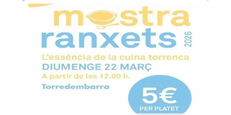 Set restaurants i dos cellers protagonitzaran la Mostra de Ranxets de Torredembarra el pròxim 22 de març a Cal Bofill