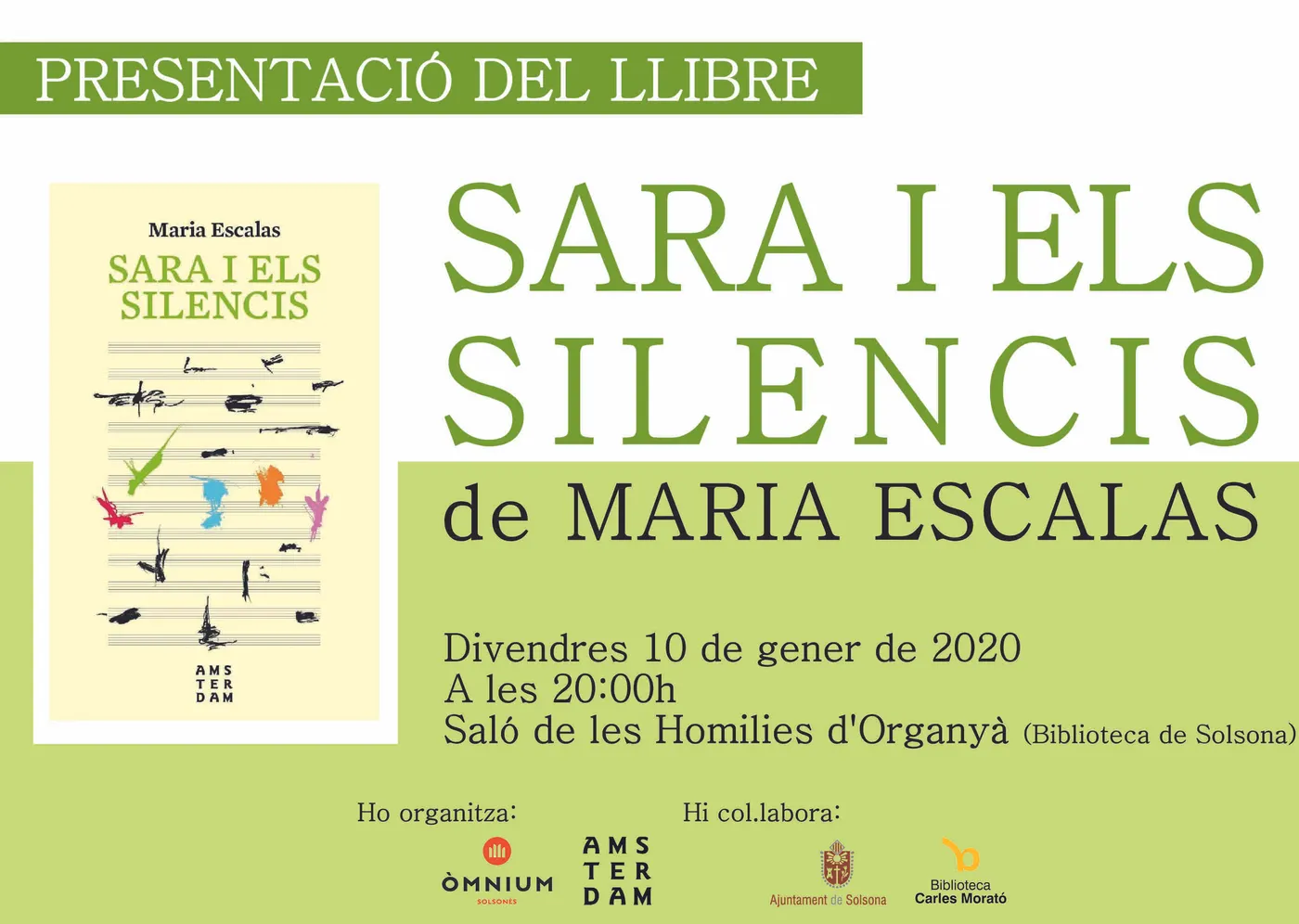 L'escriptora i músic Maria Escalas presenta a Solsona la seva segona novel·la
