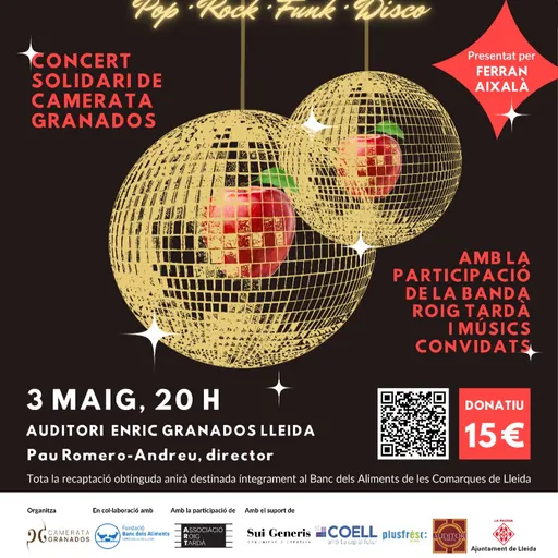 Teresa Farré, directora Banc Aliments Lleida i Pau Romero-Andreu, director Camerata Granados