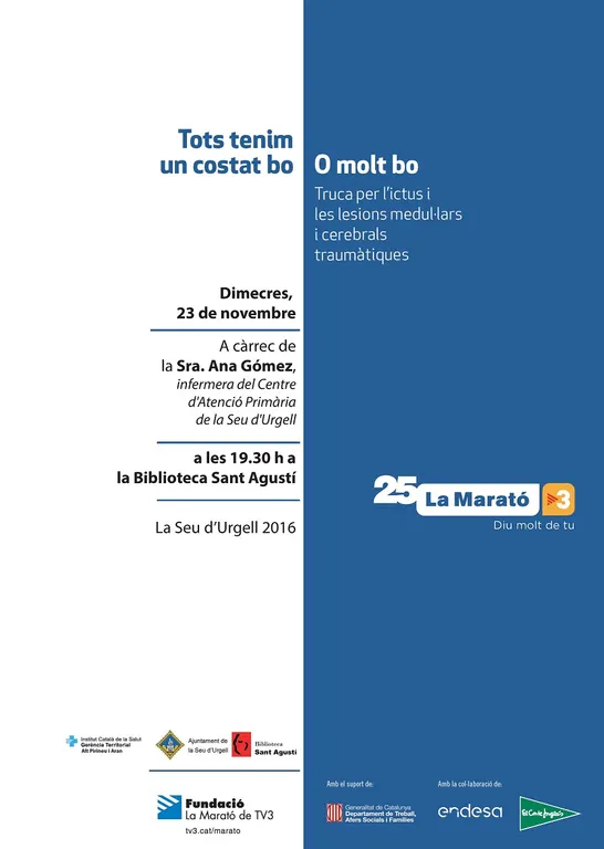 La Seu organitza una xerrada sobre l'ictus i les lesions medul·lars i cerebrals traumàtiques