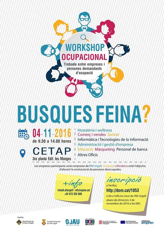 Nou 'workshop' ocupacional a la Seu, el 4 de novembre al CETAP