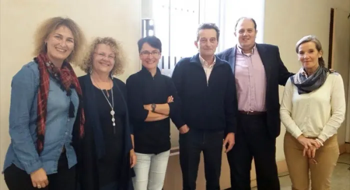 Els representants arenyencs i francesos van reunir-se ahir a la poblaciÃ³ d'Auterive ( Foto: Susann