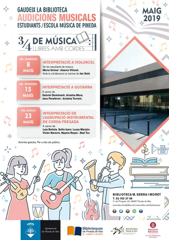 3/4 quarts de música: llibres amb cordes a la biblioteca Serra i Moret