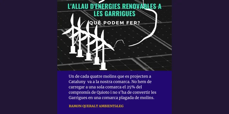 Les Garrigues reactiva una coordinadora per fer front a l’allau de projectes de centrals eòliques i solars