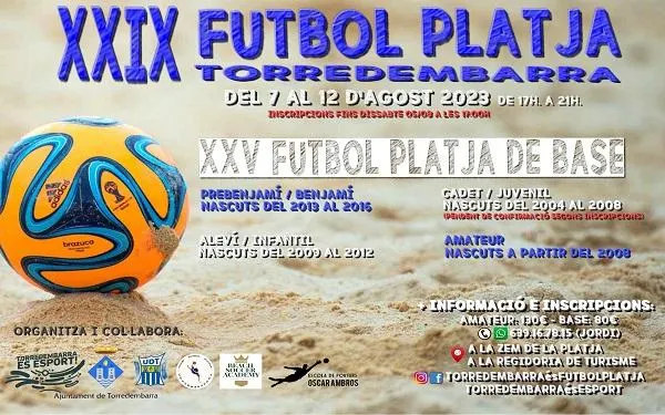 Últims dies per inscriure’s al XXIX Torneig de Futbol Platja de Torredembarra del 7 al 12 d’agost