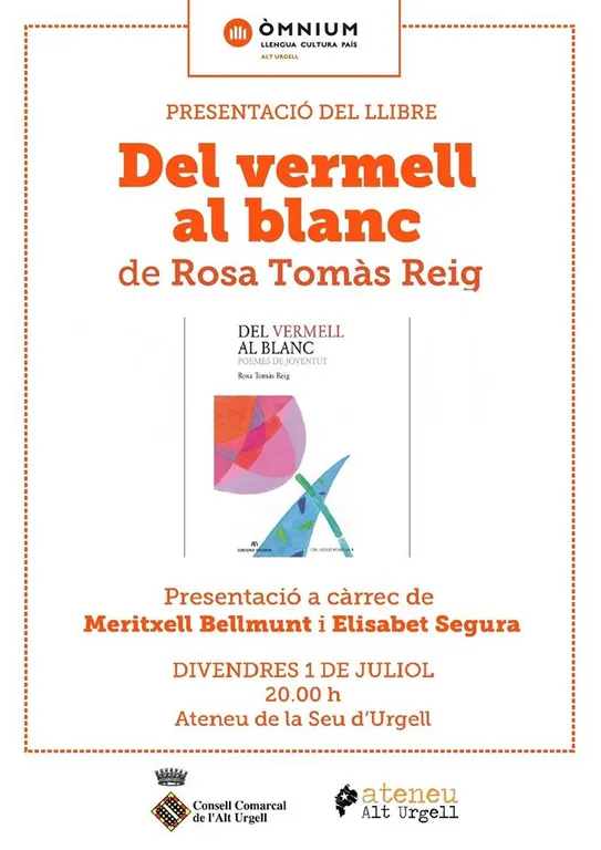 Rosa Tomàs Reig presenta el llibre de poemes 'Del vermell al blanc'