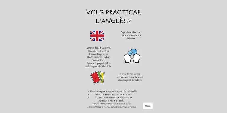 Deixant Empremta organitza tallers de conversa setmanals per practicar anglès